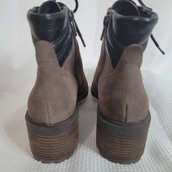 Lucky Brand Womens Size 8.5 Boots Suede Leather Lace-Up Zipper Chunky Heel Y2K - Picture 12 of 12